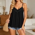 thumbnail image 4 of Fewfanhot Women's Lace Trim V-Neck Camisole Tank Top, Spaghetti Strap Casual Summer Flowy Blouse, Sleeveless Loose Fit Cami, S-3XL, 4 of 6