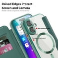 thumbnail image 6 of Feishell Flip Case for iPhone 16 with Camera Lens Protect Film,Magnetic Closure PU Leather Folio Case with RFID Blocking Card Slots Luxury Plating Transparent Phone Cover,Darkgreen, 6 of 8