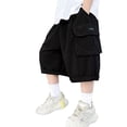 thumbnail image 1 of MIASHUI Shorts de Randonnée Pêche pour Garçons, Taille Élastique, Noir, 8-10 Ans, 1 of 5