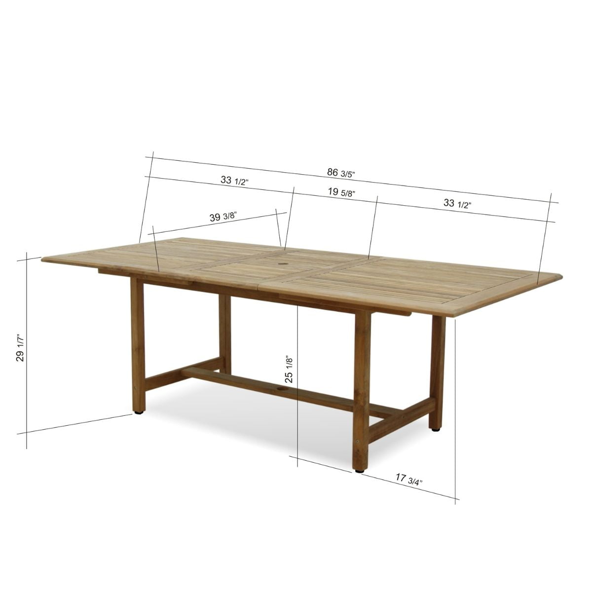 Amazonia Pipa 9-Piece 100% FSC Teak Wood Rectangular Patio Dining Set