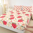 thumbnail image 3 of jejeloiu Cute Cartoon Strawberry Queen Sheet Sets,Kawaii Daisy Blossom Flowers Bed Set For Girls 4-Piece, 3 of 7