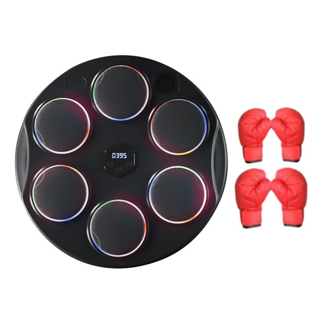 Almencla Machine de Boxe Musicale Cible Murale Électronique pour Agilité Réaction Maison avec Gants Enfant Adulte