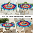 thumbnail image 7 of Colorful Tie Dye Mandala Pattern Round Fitted Tablecloth with Elastic Edge,Dining Table Cover Waterproof,Outdoor Round Tablecloth for Camping,Dining,Indoor and Outdoor, 7 of 7