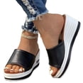 thumbnail image 3 of Walking Sandals Women Women's Platform & Wedge Sandals Womens Dress Sandals Summer Sandals for Women 2026 Orthopedic Platforms & Wedges Casual Shoes Casual Fashion Dressy Shoe Black 5.5, 3 of 5