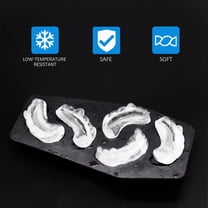 COSMOBETTY 1Set Teeth Ice Cube Mold Rubber  Baking Mold Black For Kids And  Party