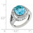 thumbnail image 2 of Primal Silver Sterling Silver Rhodium-plated Diamond and Light Swiss Blue Topaz Ring, 2 of 4