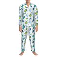 thumbnail image 3 of Honeii Cartoon Sea Creatures Pattern Mens Pajamas Set,2pcs Men's Lounge Long Sleeve Sleep Shirt and Pajama Bottoms Sleepwear Set,Mens Pjs Sets-Small, 3 of 7
