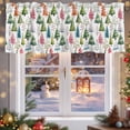 thumbnail image 5 of Christmas Tree Valances for Windows, 54 x 18in, Green Pink Blue Trees Winter Plant Rod Pocket Kitchen Valance Curtain Light Filtering Window Treatments for Living Room Bedroom, 1 Panel, 5 of 7