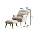 thumbnail image 5 of Nina 28 Inch 2 Piece Accent Chair and Ottoman Set, Splayed Legs, Beige- Saltoro Sherpi, 5 of 5