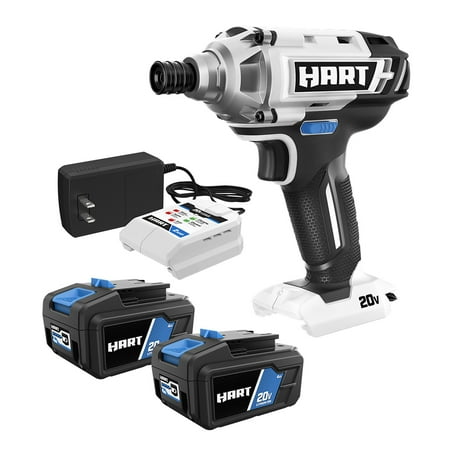 HART 2-Pack 20-Volt 4ah Batteries and Impact Driver