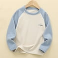 thumbnail image 3 of Eltusu Boys Long Sleeve Tops, Casual Soft Crewneck Thermal Spring Fall Undershirts Blue Size 7 T, 3 of 8