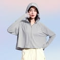 thumbnail image 5 of Chenyin Women's Upf 50+ UV Sun Protection Cropped Jackets Zip up Sun Shirt Women Hoodie Rash Guard Outdoor Loose Sunscreen Jackets, 5 of 9