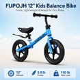 thumbnail image 3 of FUPOJH 12" Kids Balance Bike, Adjustable, EVA Silent Tires, Toddlers Ages 2-5,Blue, 3 of 9