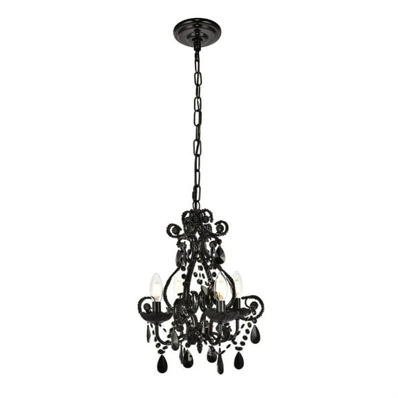 Kato Collection Pendant D12.6 H16.3 Lt:4 Polished Black Finish