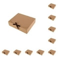 thumbnail image 2 of 10 Pieces Paper Gift Packaging Box with Ribbon Wedding Ceremony Engagement Cookie Candy Packing Case Portable Favor Boxes Brown 17x17x5cm, 2 of 9