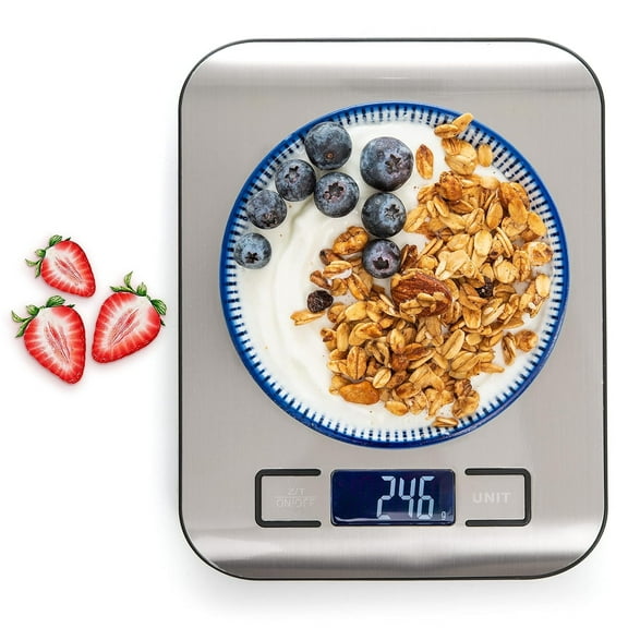 Moss and Stone Digital Kitchen Scale Food Multifunction Accuracy Digital Scale LCD Display 11 Lb 5 Kg, Food Scales Digital Weight Grams and Oz, Baking Scale, Stainless Steel Small Food Scale