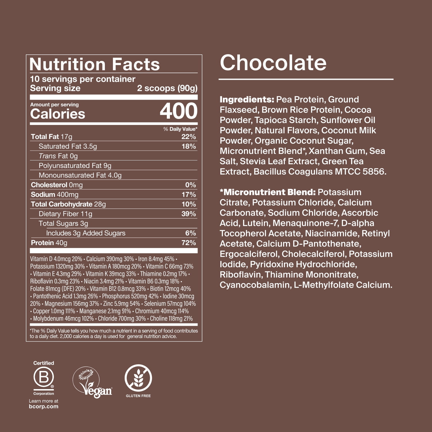 Huel Black Edition Chocolate 40g Meal Replacement Powder, 10 Servings