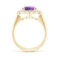 thumbnail image 2 of ANGARA Natural Oval 2.28 ct Amethyst Compass Ring with Diamond Halo in 14K Yellow Gold for Women (Size-10x8mm) | February Birthstone, Anniversary, Jewelry Gift for Women | Natural Amethyst Ring, 2 of 8