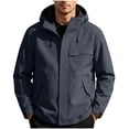 thumbnail image 2 of HOMADLES Mens Windbreaker Jacket Men's Full-Zip Windbreaker with Large Pockets Plus Size Outdoor Jacket for Hiking Daily Wear Dark Gray Size 2XL, 2 of 9
