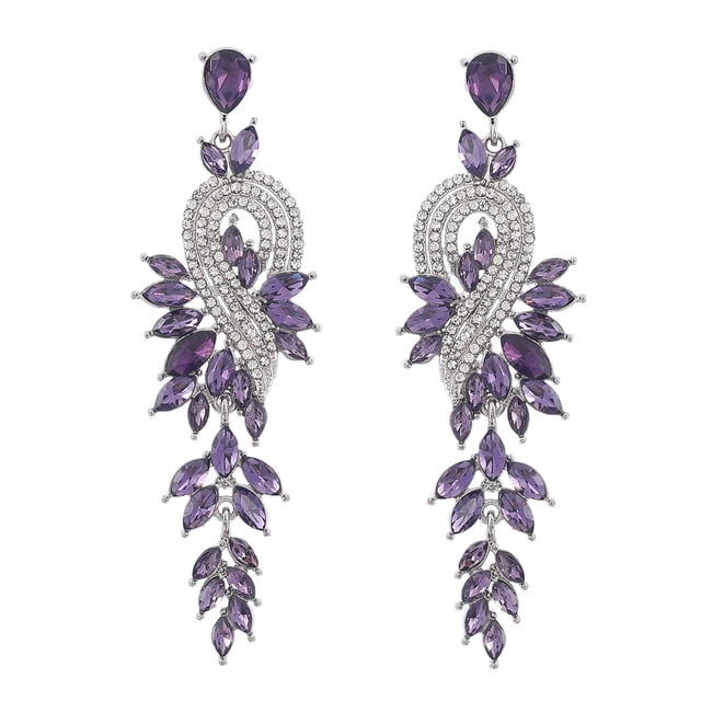 Pendientes de diseño de moda de aleación de diamantes con hojas geométricas de diamantes de colores pendientes femeninos