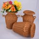 thumbnail image 4 of Jarrón de mimbre, cesta de flores de ratán, arreglo de flores antiguo largo para decoración del hogar de boda (marrón claro) Zhivalor ZJWJ479, 4 of 4