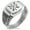 Silver, variant on Stainless Steel Love Arrow Compass CZ Ribbed Needle Stripe Pattern Biker Style Polished Ring