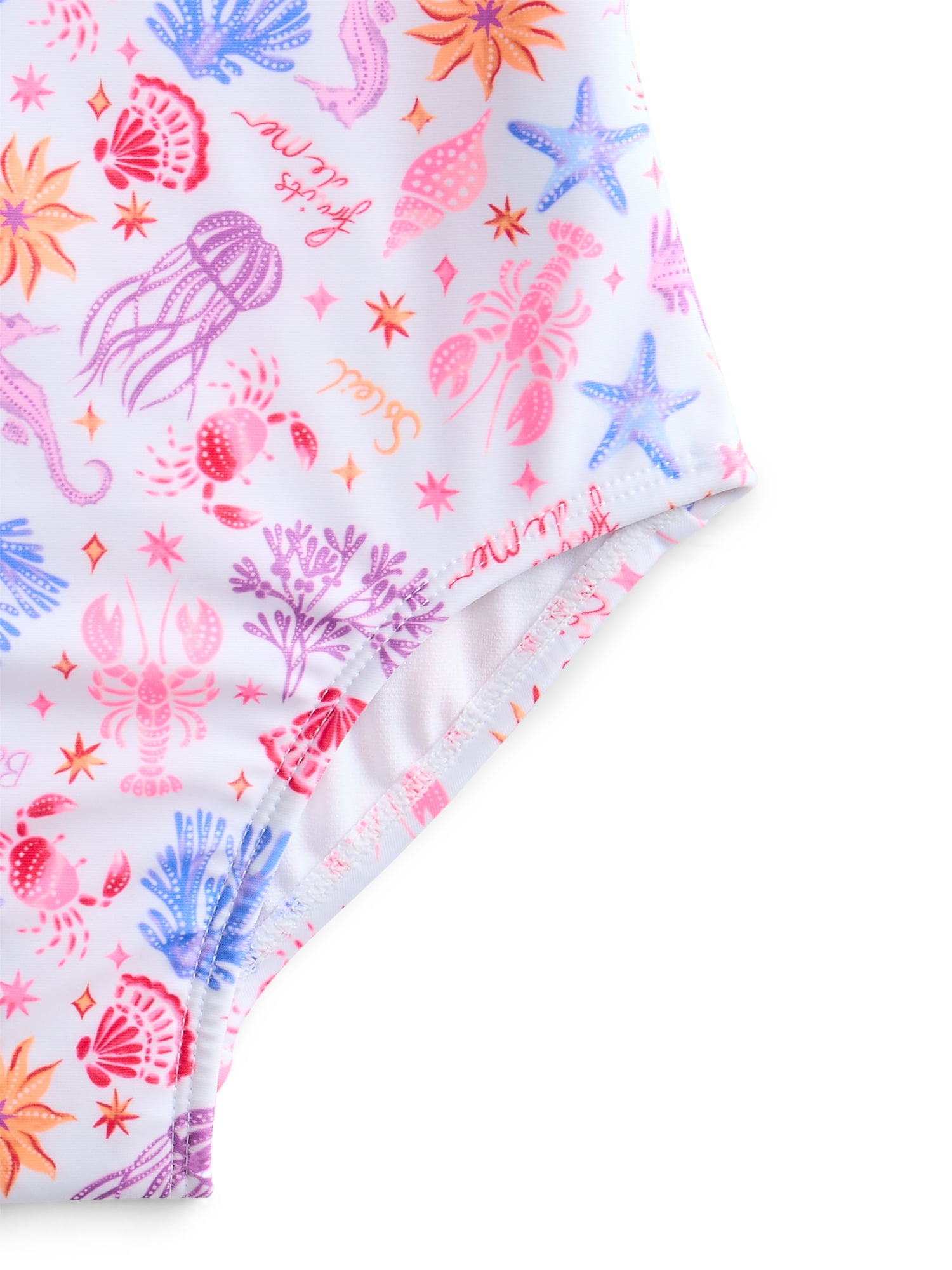 Wonder Nation Girls One Piece Swimsuit with UPF 50+, Sizes 4-18 & Plus