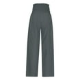 thumbnail image 5 of Gray Women's Casual Pants, High Waist Wide Leg Palazzo Pants For Women Smocked Elastic Waist Loose Comfy Casual Pajama Pants Pockets,Women's Casual Pants S, 5 of 7