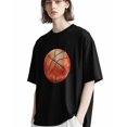 thumbnail image 5 of Men's T-Shirt Watercolor Basketball Sport Short Sleeve Casual Tee Classic Crew Neck T-Shirt for Men, L, 5 of 7