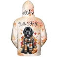 thumbnail image 2 of Hello Fall Newfoundland Scarf Welcome Autumn with Leaves Pumpkins All Over Print 3D Hoodie Unisex Merch Hoodies Newfie Dog Lover Gifts - 00011, 2 of 6
