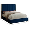 thumbnail image 4 of Meridian Furniture Becca Metal and Velvet Full Bed in Navy, 4 of 4