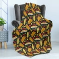 thumbnail image 4 of Mexican Soft Flannel Fleece Blanket, Latin Dish with Tortilla Tacos Corns Burrito Chili Nachos Veggies Red Cook Graphic, Cozy Plush for Indoor and Outdoor Use, 60" x 80", Multicolor, by Ambesonne, 4 of 5