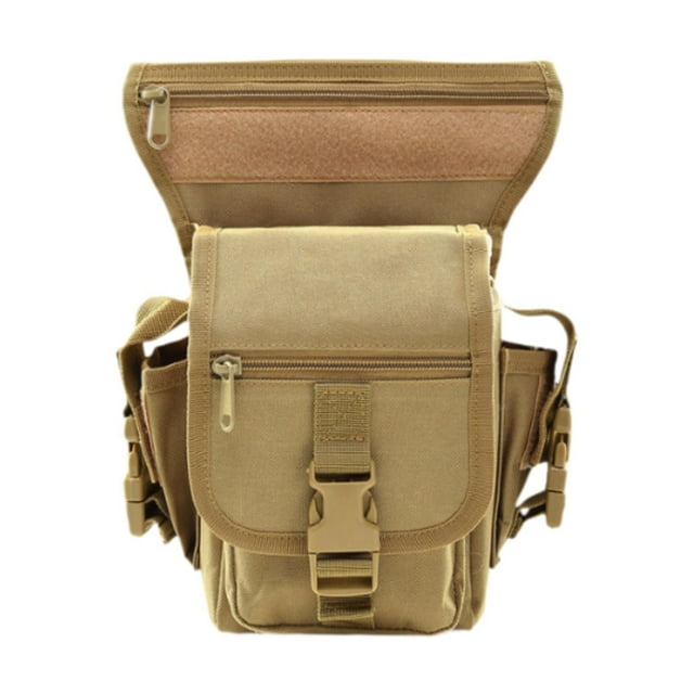 Bolso de cintura para hombre, bolso de hombro de pesca, bolso de almacenamiento, bolso portátil para montar, bolso de pierna Caqui