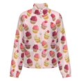 thumbnail image 5 of Jackets for Women Winter Coat Jackets Flannel Stand Collar Jacket(Delicious Pink Retro Cupcakes,Size:S-4XL), 5 of 7