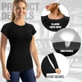 thumbnail image 3 of Lsupdaol 1 Pack Women's Compression Shirts Short Sleeve Workout Tops Running Athletic Yoga T-Shirt for Gym Sports Gear Quick Dry, 3 of 6