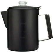COLETTI Black Bozeman Percolator Coffee Pot  Camping Coffee Pot, Coffee Percolator  Americas Sleekest Percolator  Pure Stainless Steel, NO Aluminum or Plastic (9 Cup)