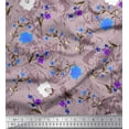 thumbnail image 1 of Soimoi Purple Cotton Voile Fabric Leaves & Floral Artistic Print Fabric by Yard 56 Inch Wide, 1 of 1