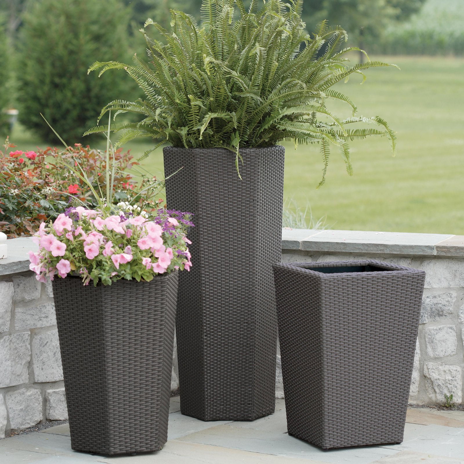 Square Resin Wicker Vista Planter by DMC Products Inc