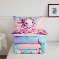 thumbnail image 5 of Manfei Rainbow Axolotl Full Size Comforter Sets,Animals Print Bedding Comforter Set,Colorful Stars Reversible,3pcs,1 Comforter and 2 Pillowcases, 5 of 7