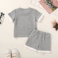 thumbnail image 5 of Younger Tree Baby Boy Summer Clothes Letter Short Sleeve T-Shirt Shorts Outfits Set for 3-6 Months, 5 of 9
