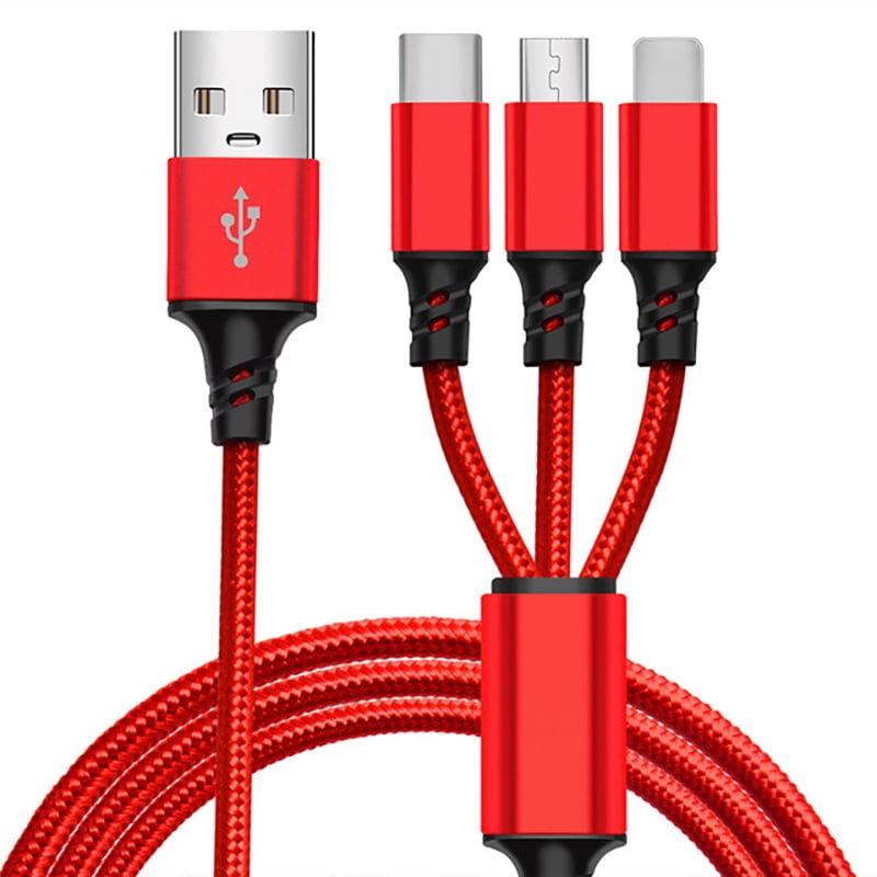 3 In 1 Usb Cable Micro Usb Type C For Iphone Charging Cable Data Cable Mobile Phone Cables Walmart Com Walmart Com