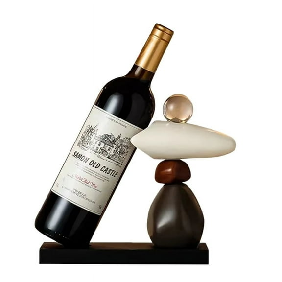 Stone Statue Figurine for TV Cabinet, Wine Cabinet Decor, Living Room Desktop Home Decoration,with Red Wine Shelf