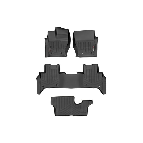 WeatherTech Custom Fit FloorLiners compatible with Land Rover Rover Discovery - Complete Set (1st, 2nd, & 3rd Row), Black