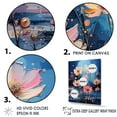thumbnail image 3 of Designart "Moonlit Blooms Of Pink And Blue Zinnias" Zinnias Floater Framed Wall Art Prints, 3 of 5
