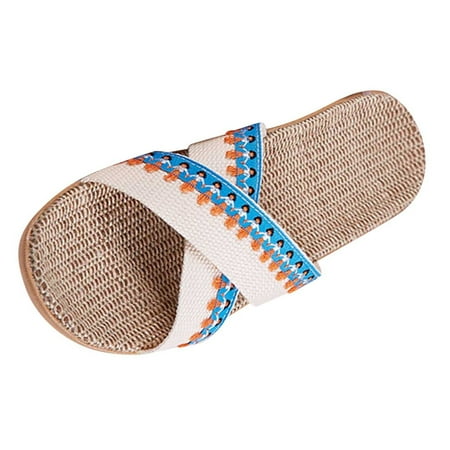 

ZIZOCWA Floral Soft Sole Slides Womens Hard Bottom Slippers Slippers for Fashion Ladies Women Breathable Bohemia Beach Slip On Shoes Flats Casual Sand 35-36