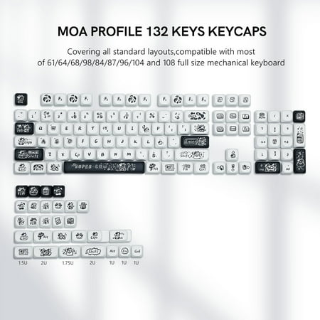134 Keys MOA Profile Gradient Purple PBT Keycaps Customs Dye Sub Key ...