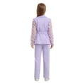thumbnail image 2 of Miutii Girl's Dressy Suit Set Formal Wear for Wedding Party Button Blazer Jacket with Elastic Pants 2 Piece Outfits Purple 7-8, 2 of 5