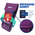 thumbnail image 2 of Egoelife Passport Holder Waterproof RFID Blocking Nylon Neck Pouch with Vaccine Card Slot Men Women - Purple, 2 of 6