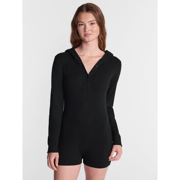 No Boundaries Waffle Knit Romper, Women’s XS-2X
