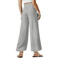 thumbnail image 7 of SYMOID Womens Soft Stretch Wide-Leg Pants - Polyester Spandex Blend, Elastic Drawstring Waist, Gray - Casual Chic for Daily Errands,Size XL, 7 of 7